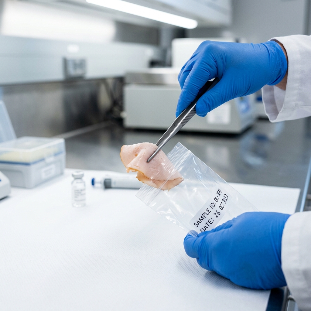 Ready-to-eat deli food sample collected for laboratory testing