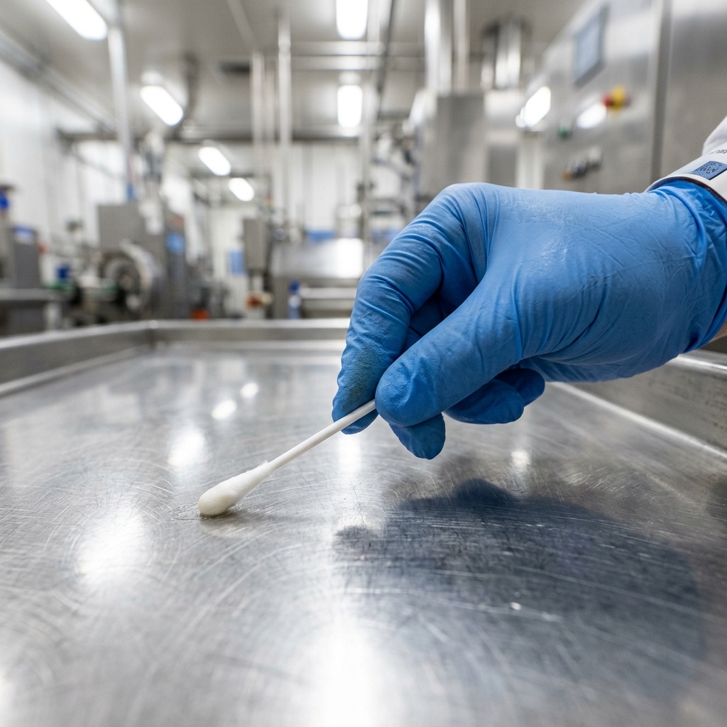 Environmental surface swab testing food facility