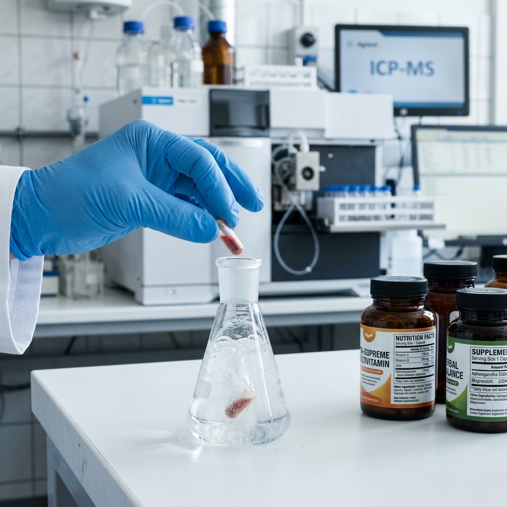Dietary supplement capsules analytical balance laboratory